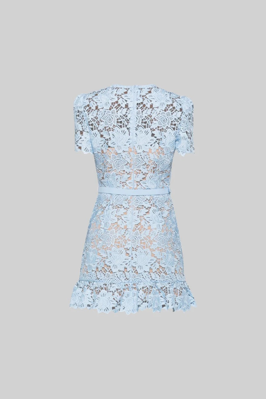 Sierra | Vestido corto bordado en azul cielo