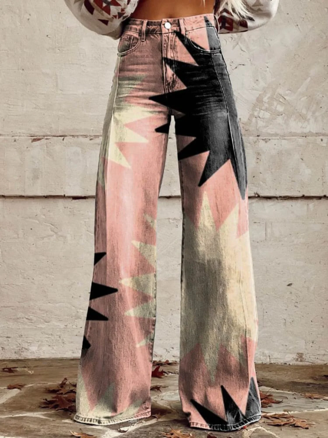 Starblaze | Pantalón Flare Geométrico – Rebeldía y Estilo Estelar