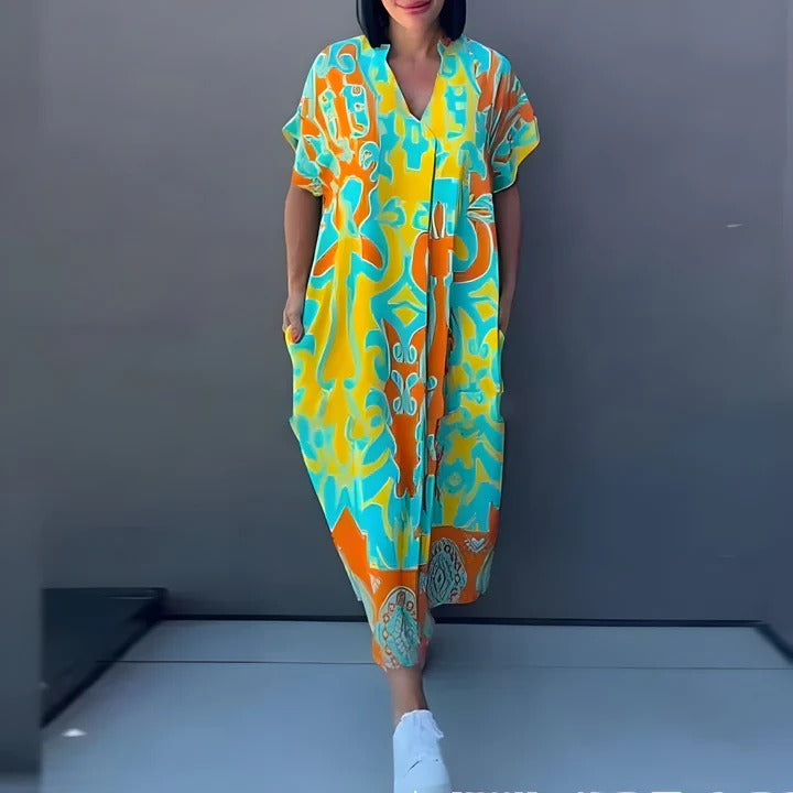 Zoé™ | Vestido Largo con Estampado Colorido