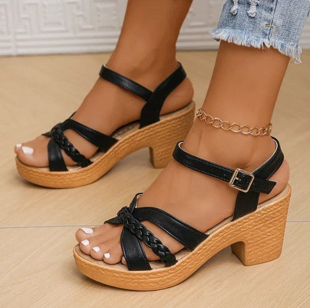 Leticia – Sandalias Ortopédicas de Piel con Cuña Ligera