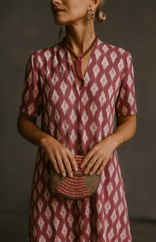 Juana – Vestido de seda fría y manga corta