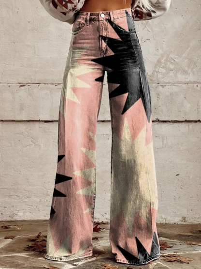 Starblaze | Pantalón Flare Geométrico – Rebeldía y Estilo Estelar