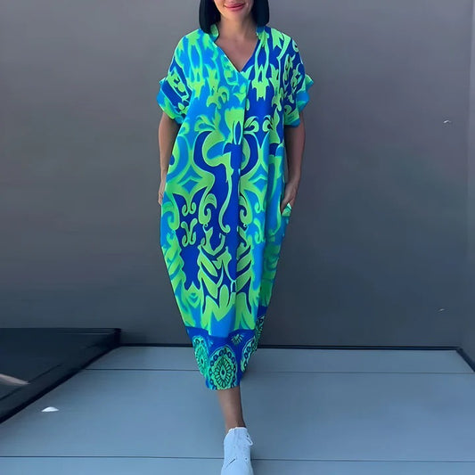 Zoé™ | Vestido Largo con Estampado Colorido