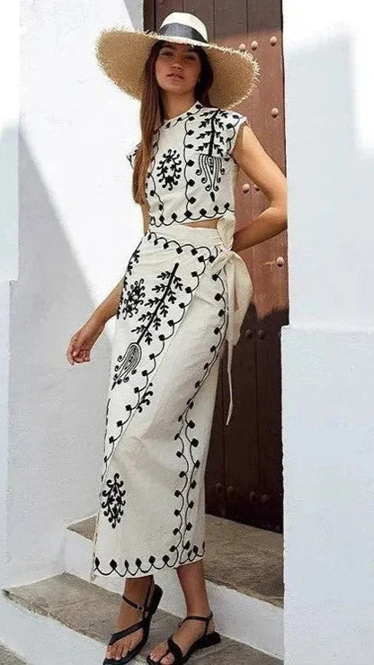 Camilla – Conjunto de top y falda
