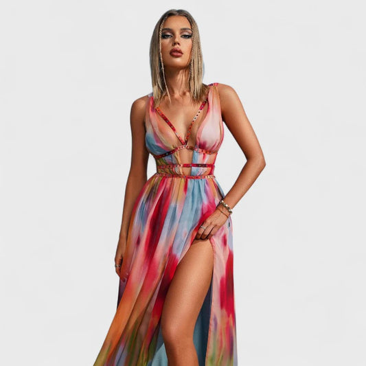 Freya – Vestido Largo Efecto Pintado