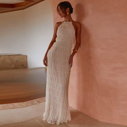 Elysia | Vestido Halter de Verano en Blanco Etéreo
