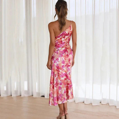 Vestido Asimétrico Floral – Elegancia con Personalidad