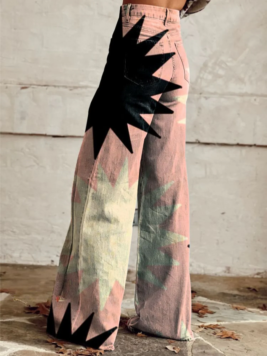 Starblaze | Pantalón Flare Geométrico – Rebeldía y Estilo Estelar