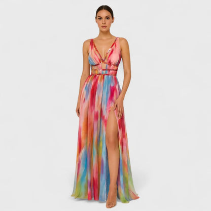 Freya – Vestido Largo Efecto Pintado
