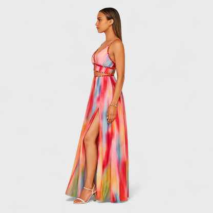 Freya – Vestido Largo Efecto Pintado