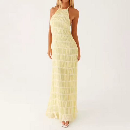 Elysia | Vestido Halter de Verano en Blanco Etéreo