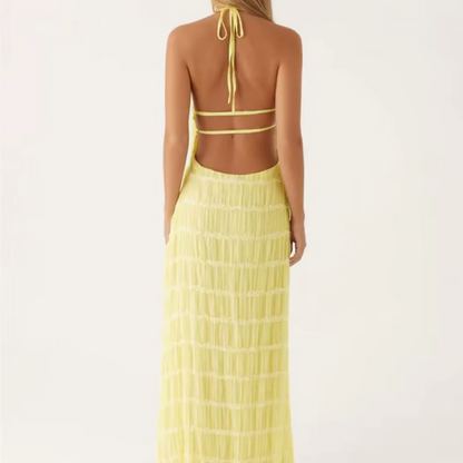 Elysia | Vestido Halter de Verano en Blanco Etéreo