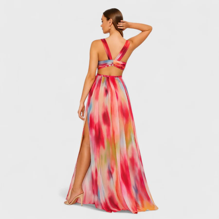 Freya – Vestido Largo Efecto Pintado