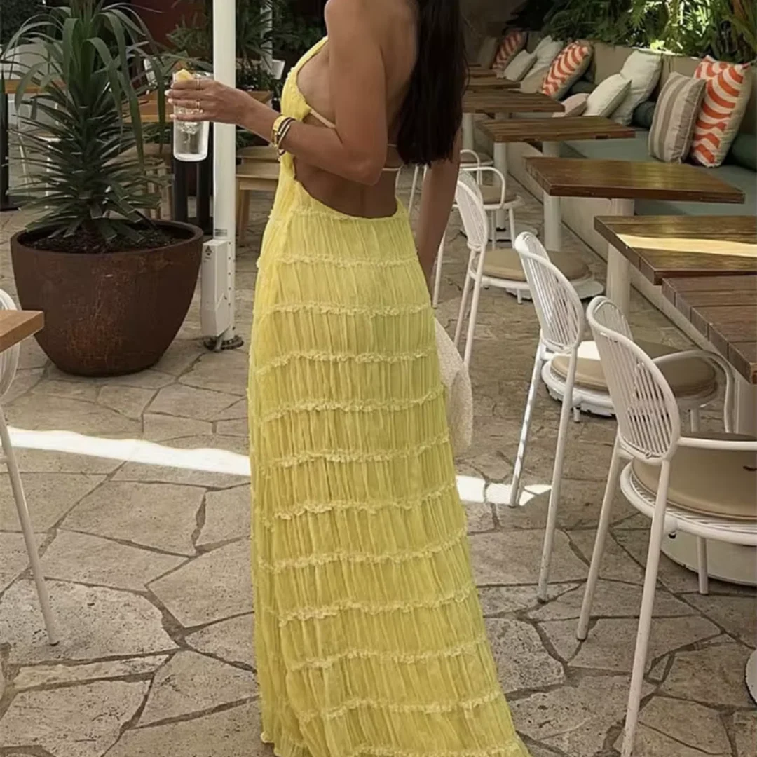 Elysia | Vestido Halter de Verano en Blanco Etéreo
