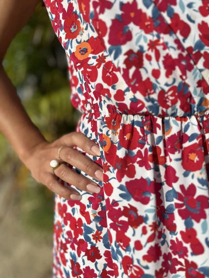 Aurore | Vestido largo floral con lazo en los hombros