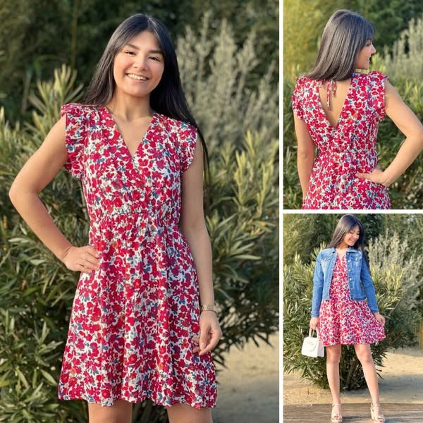 Aurore | Vestido largo floral con lazo en los hombros
