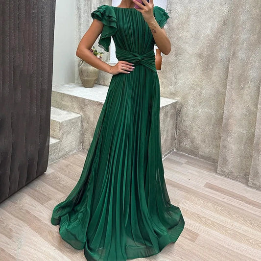 Vestido Plisado de Gala Abril | Elegancia Atemporal